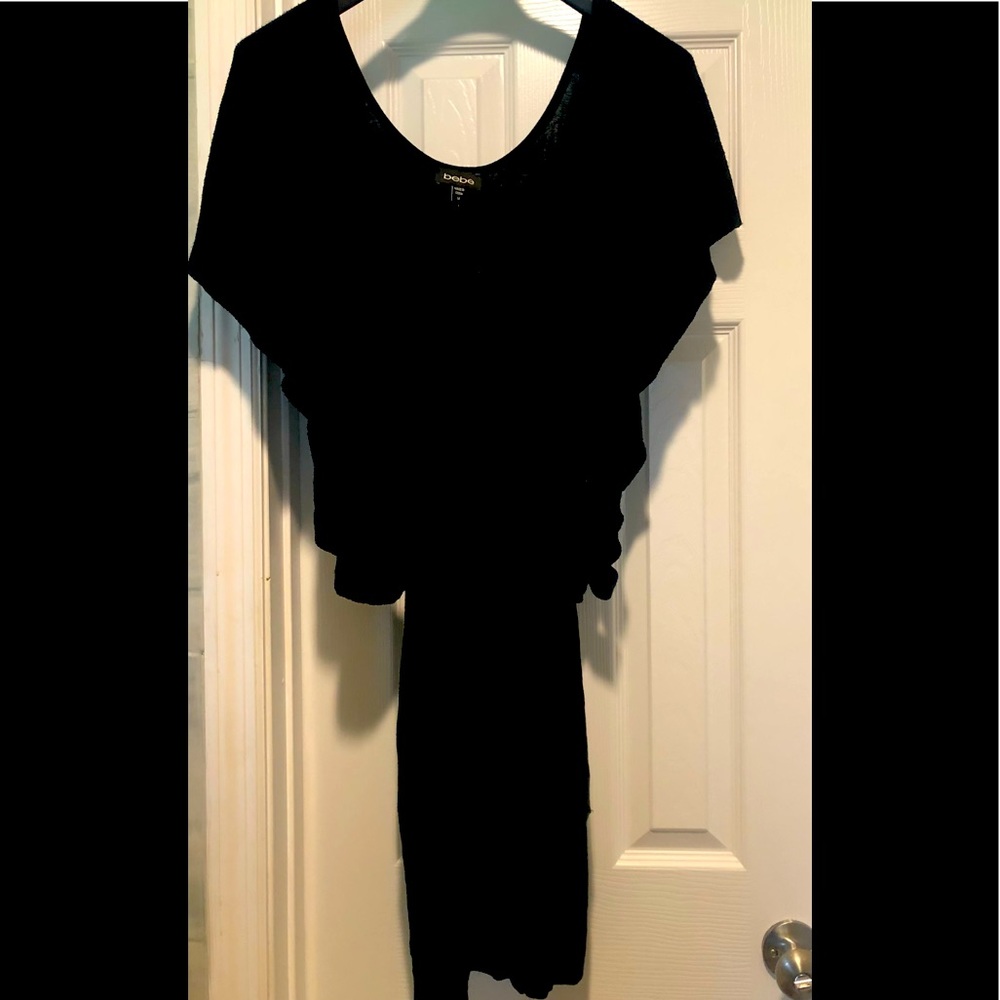Bebe black belted sweater dress Sz M